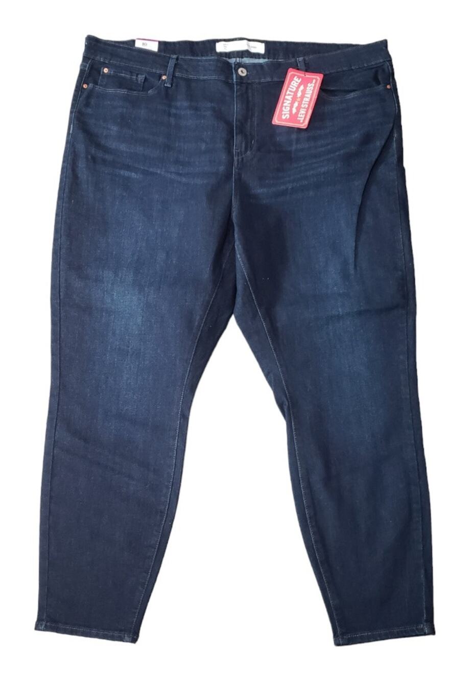 Signature LEVI's Stratus Simply Stretch Mid Rise Skinny Dark Blue Jeans Pants